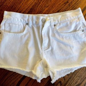 Southern Tide White Frayed Jean Shorts
